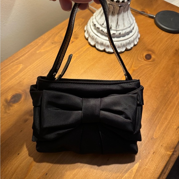 Kate Spade Black Satin Bow Clutch - Picture 2 of 5